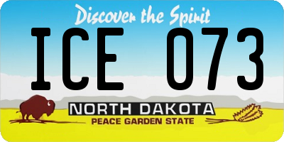 ND license plate ICE073
