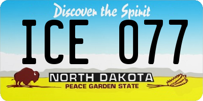 ND license plate ICE077