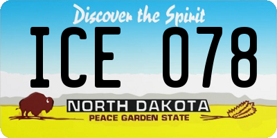 ND license plate ICE078