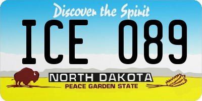 ND license plate ICE089