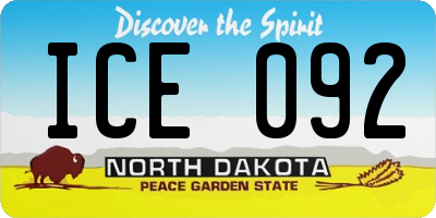 ND license plate ICE092