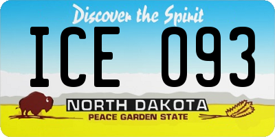 ND license plate ICE093