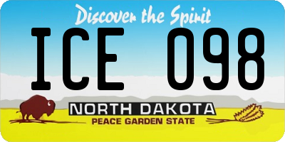 ND license plate ICE098