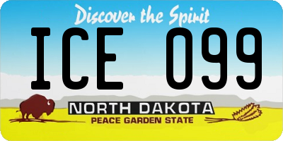ND license plate ICE099