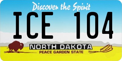 ND license plate ICE104