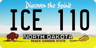 ND license plate ICE110