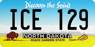 ND license plate ICE129