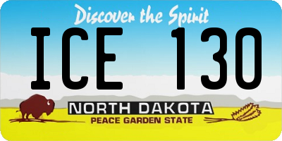 ND license plate ICE130