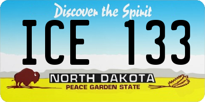 ND license plate ICE133