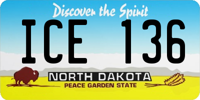ND license plate ICE136