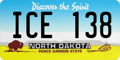 ND license plate ICE138