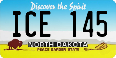 ND license plate ICE145