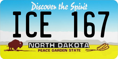 ND license plate ICE167