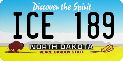 ND license plate ICE189