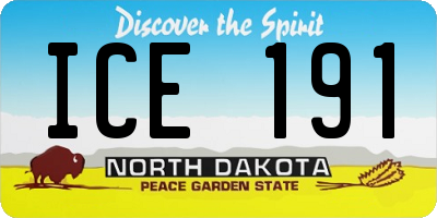 ND license plate ICE191