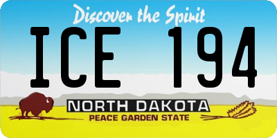 ND license plate ICE194