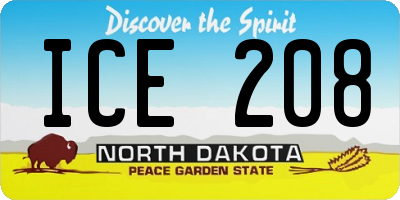 ND license plate ICE208