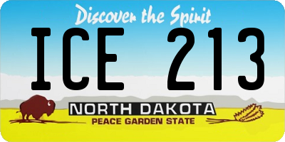 ND license plate ICE213