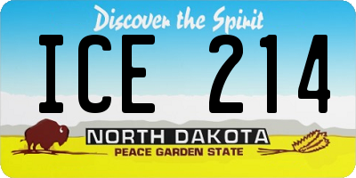 ND license plate ICE214