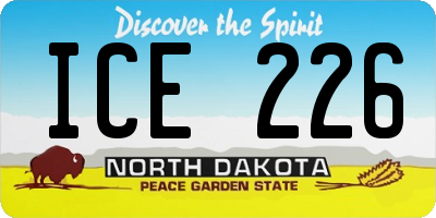 ND license plate ICE226
