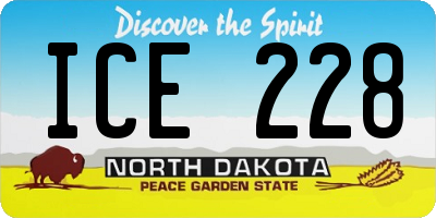 ND license plate ICE228