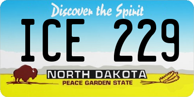 ND license plate ICE229