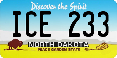 ND license plate ICE233