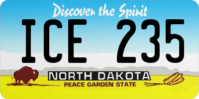 ND license plate ICE235