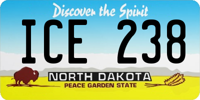 ND license plate ICE238
