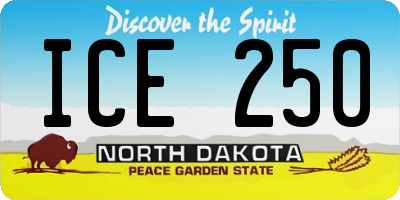 ND license plate ICE250