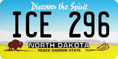 ND license plate ICE296