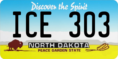 ND license plate ICE303