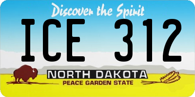 ND license plate ICE312