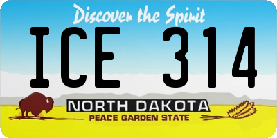 ND license plate ICE314