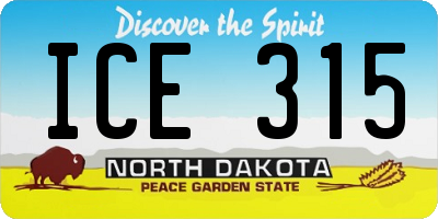ND license plate ICE315