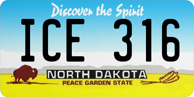 ND license plate ICE316
