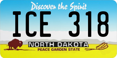 ND license plate ICE318