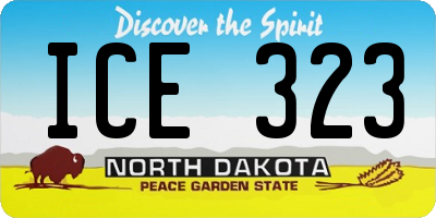 ND license plate ICE323