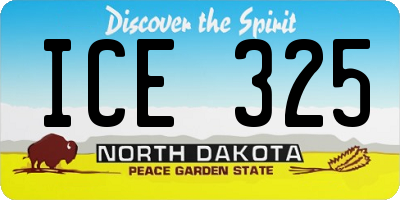 ND license plate ICE325