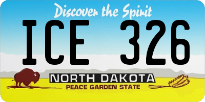 ND license plate ICE326