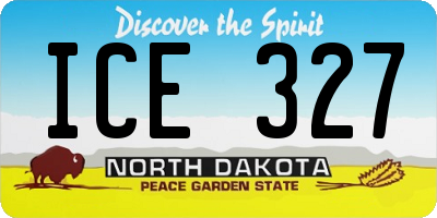 ND license plate ICE327