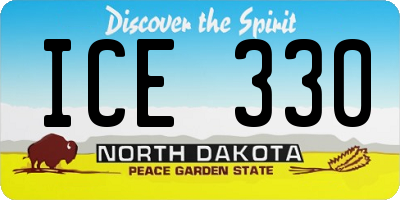 ND license plate ICE330