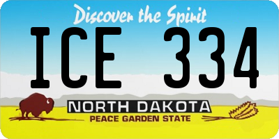 ND license plate ICE334