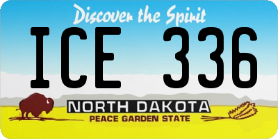 ND license plate ICE336
