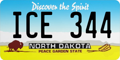 ND license plate ICE344
