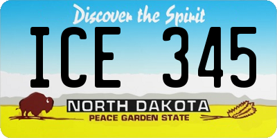 ND license plate ICE345