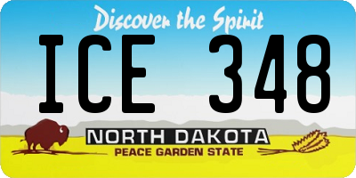 ND license plate ICE348