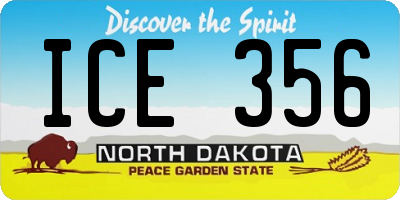 ND license plate ICE356