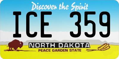 ND license plate ICE359