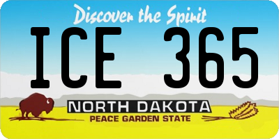 ND license plate ICE365